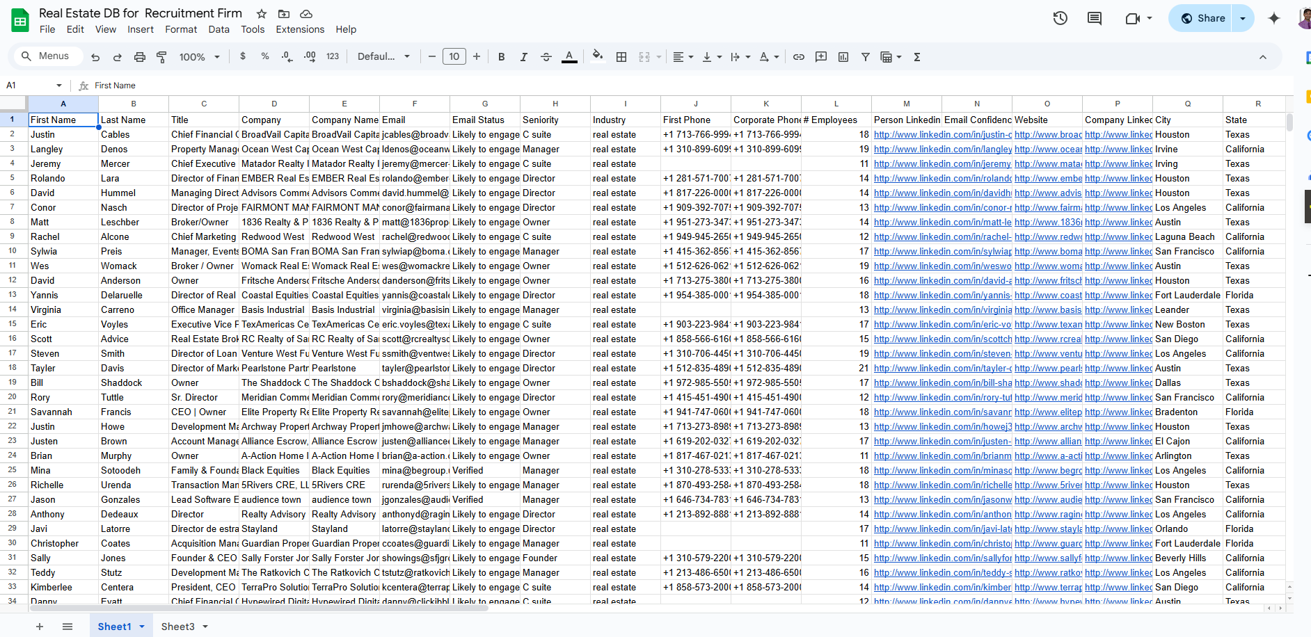 Data Scraping for Recruitment Firm